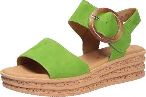 Gabor Damen Plateausandalen, Granny Green - Bequeme Sommerschuhe - Kategorie: Wanderschuhe. Diese Plateausandalen bieten optimalen Komfort mit dicker Sohle und sind ideal für entspannte Sommertage.