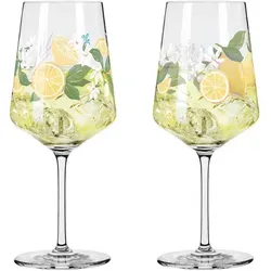 RITZENHOFF Cocktailglas Limoncello Hugo-Glas SOMMERTAU 2er-Set - Elegantes 2er-Set Cocktailgläser mit 544 ml Kapazität, ideal für kreative Drinks. In schöner Präsentschachtel, perfekt als Geschenk oder für besondere Anlässe.