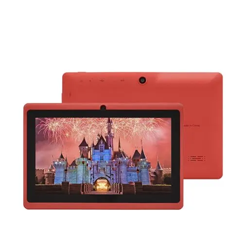 DAM Q75X Pro WiFi Tablet, Betriebssystem Android 7, Display 17,8 cm (7 Zoll), 1024 x 600 Pixel, MTK Quad Core, 1 GB RAM + 8 GB, Dual-Kamera, Farbe: Rot