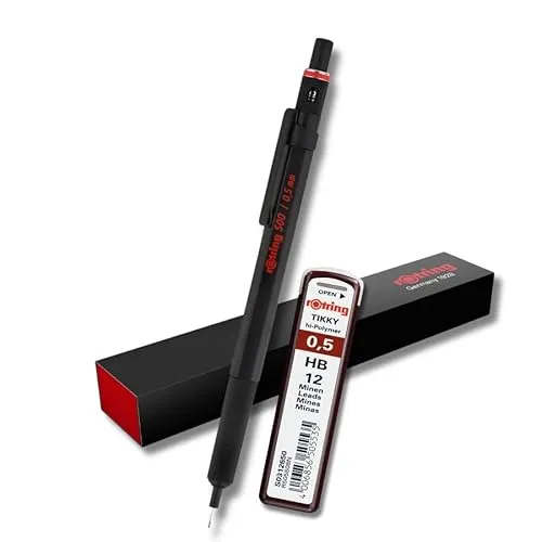 rOtring Druckbleistift, 0,5 mm, schwarzer Schaft + 12 x 0,5 mm HB-Minen, 500 Stück