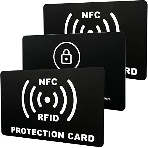Stück RFID Blocker Karte,NFC Schutzkarte,NFC Blocker Karte,Schutzkarte für Geldbörse RFID Card,Schwarz,5.5cm×8.5cm 3