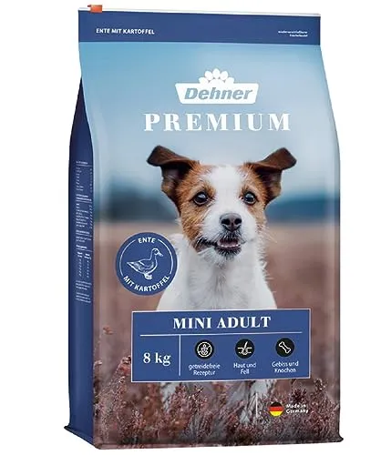 Dehner Premium Hundefutter - Trockenfutter getreidefrei für kleine Rassen, mit Ente, Lamm und Kartoffel, ideal für ernährungssensible Hunde