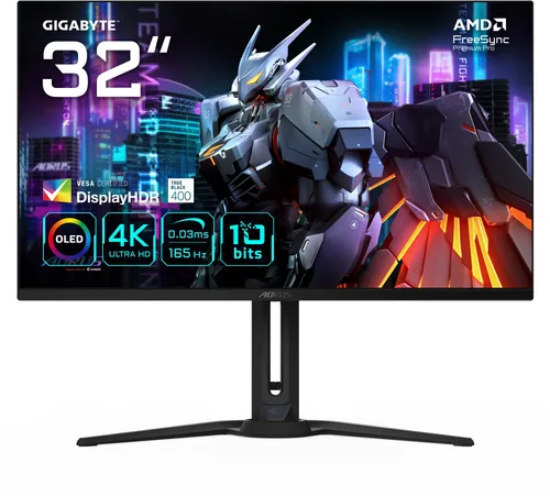 Gigabyte Aorus FO32U 4K OLED Gaming Monitor - Gaming Monitor 31,5 Zoll mit 4K OLED-Panel, 165Hz und ultra-schnellen 0,03ms Reaktionszeit für ein unvergleichliches Spielerlebnis. Ideal für Gamer, die höchste Bildqualität und Geschwindigkeit suchen.