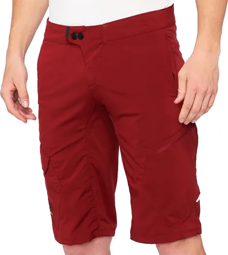 100percent Ridecamp Kurze Hose Rot 38 - Fahrradhosen für All Mountain, bietet außergewöhnlichen Komfort und wichtige Funktionen wie 2-Wege-Stretch und reflektierende Streifen für mehr Sicherheit auf den Trails.