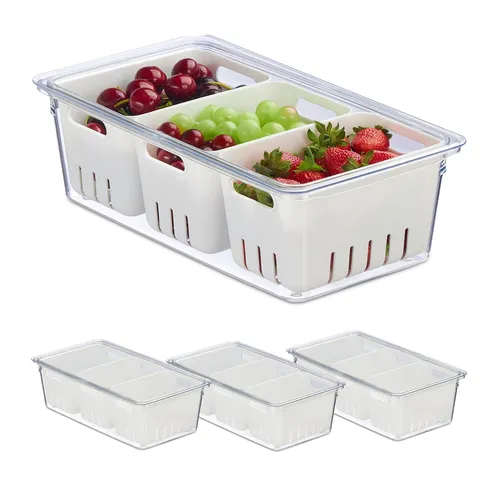 Kühlschrank organizer Kühlschrankbehälter Vorratsbehälter stapelbar transparent