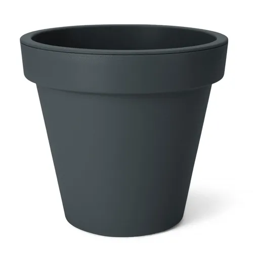 Blumenkübel anthrazit Ø 25cm - Kunststoff Blumentopf Pflanzkübel Pflanztopf rund