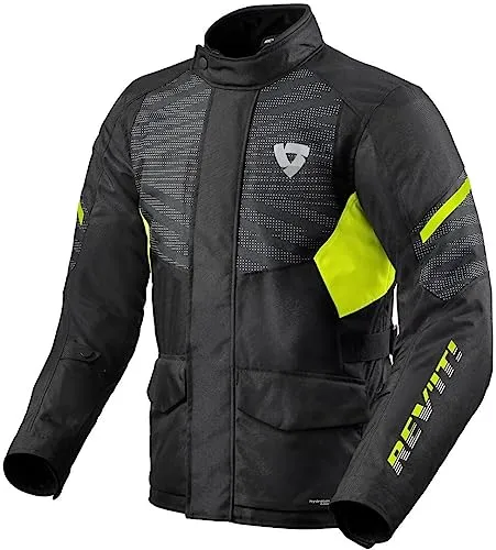 Revit Duke H2O Motorrad Textiljacke (Black/Yellow,M)