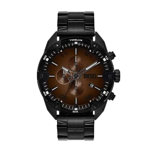 Diesel Chronograph SPIKED DZ4691 - Herrenuhr mit Edelstahlarmband - Chronograph mit Quarz-Antrieb, wasserdicht bis 5 bar und elegantem Design. Ideal für modebewusste Männer, die Stil und Funktionalität schätzen.