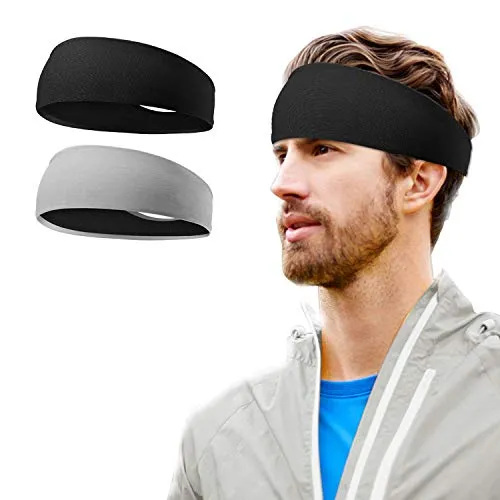 Antirutsch Sport Stirnband für Herren und Damen - Dehnbar, Feuchtigkeitsableitendes - Anti Rutsch Schweißband Haarband für Workouts, Fussball, Jogging, Laufen, Radfahren, Yoga