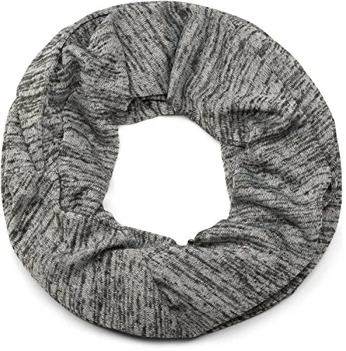 styleBREAKER Feinstrick Loop Schal in Melange Optik, meliert, Schlauchschal, Tuch, Unisex 01017067, Farbe:Grau-Hellgrau