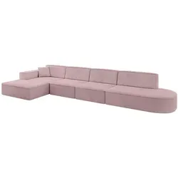 Altdecor Ecksofa, Rosa, Textil, 5-Sitzer, 412x165 cm, Wohnzimmer, Sofas & Couches, Wohnlandschaften, Ecksofas
