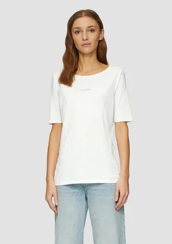 s.Oliver Kurzarmshirt T-Shirt Elastisches T-Shirt mit Logo-Print