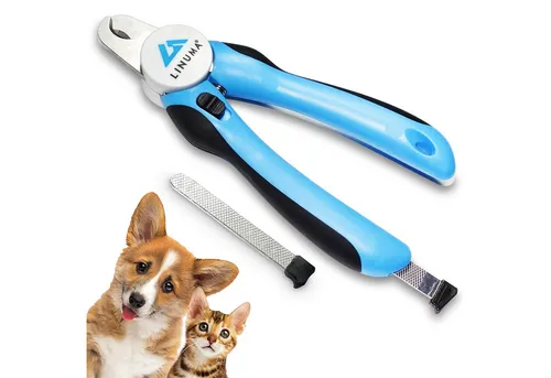LINUMA Krallenschneider Krallenschere für Hunde, Katzen & Kleintiere mit Sicherheitsstopp