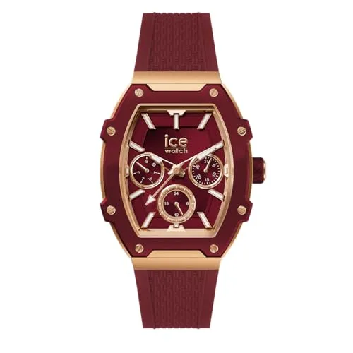 Ice Watch - Ice boliday Peach Cherry Alu - Rote Damenuhr - Armbanduhren für Damen: Elegante, wasserdichte 38 mm Uhr mit Aluminium-Gehäuse und Silikonarmband, ideal für besonderen Anlässe und jeden Tag.