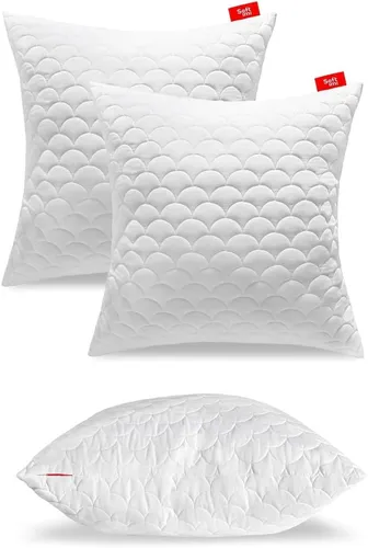 SOFTIMI Antiallergisches Kissen 2er Set 70x70 cm - Kissen 2er Set 70x70 cm, ideal für Allergiker. Hochwertige Mikrofaser und antiallergisches Daunenmaterial bieten optimalen Schlafkomfort und Unterstützung für Kopf und Nacken.