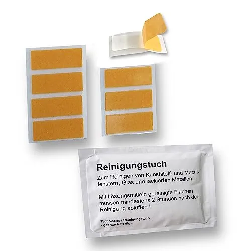 Produktbild nodeko 8 Klebefolien, Ersatzkleber, transparent, für Plissee- Klebeträger und Klebeplatten, inkl. Reinigungstuch