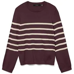 VERO MODA Vmsaba Plain Ls O-Neck Pullover Ga Noos - Pullover für Damen, normal geschnitten mit gerippten Ärmelbündchen, ideal für gemütliche Herbsttage und vielseitig kombinierbar.