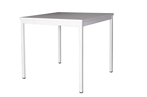 Schreibtisch (Stahl) LxB: 80x80 cm, lichtgrau, Marke: Szagato (Arbeitstisch, Bürotisch, Druckertisch Büro-Möbel Arbeitszimmer Computertisch Schreibtisch Home-Office Büro-Schreibtisch)