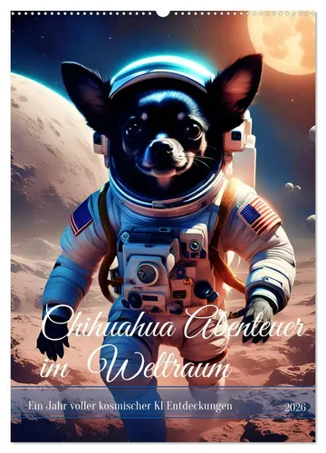 Katharina Stachanczyk | Chihuahua Abenteuer im Weltraum - Wandkalender 2026 - Entdecken Sie den einzigartigen Wandkalender 2026 mit süßen Chihuahua-Astronauten, perfekt für die Wandgestaltung und als kreatives Geschenk. 14 farbenfrohe Seiten sorgen für gute Laune!