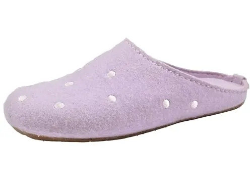 HAFLINGER Damen Hausschuh Pantoffel Wollfilz gepunktet Everest Noblesse 484012, Größe:37 EU, Farbe:Rosa - Hausschuhe aus hochwertigem Wollfilz mit süßem Pünktchen-Design, ideal für Komfort und Stil zu Hause. Robuste Laufsohle für Langlebigkeit und Bequemlichkeit.