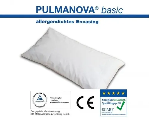 Pulmanova basic Kissenbezug 40x80 cm - Allergikerfreundlicher Kissenbezug mit Milben Encasing, ideal für einen erholsamen Schlaf im Schlafzimmer, 100% Polypropylen und maschinenwaschbar.
