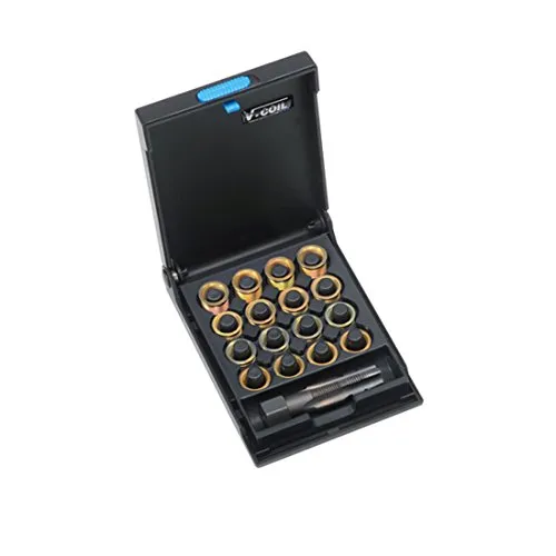 Völkel Gewinde-Reparatur-Satz für Zündkerzengewinde M14x1,25, HexTap SP, 9,5mm, Gewindebuchsen aus rostfreiem Stahl