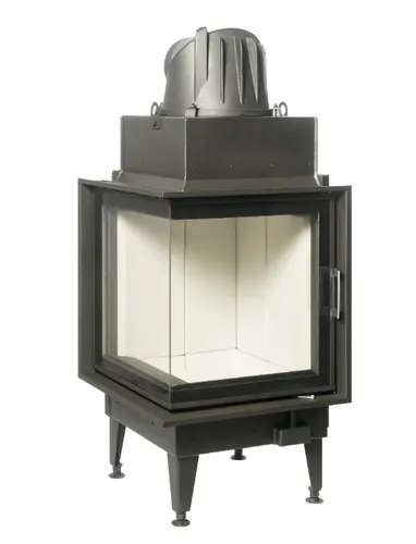AUSTROFLAMM Eckkamineinsatz 55x55x57 K 3.0 | Eckscheibe inkl. Klapptüre | 13 kW