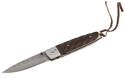 Haller Damast Einhand Taschenmesser mit Sandelholzgriff - Taschenmesser mit edlem Sandelholzgriff und 9 cm Damastklinge (39 Lagen), ideal für Outdoor-Abenteuer und Sammler.
