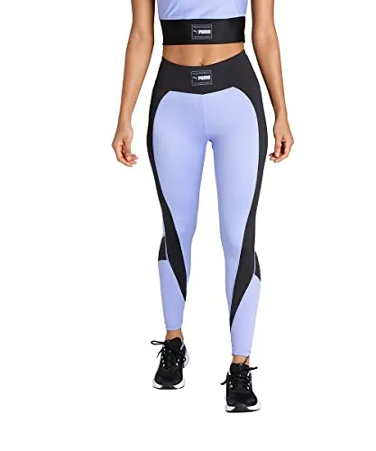 PUMA Fit Eversculpt Tights Damen - Elektro Purple-Black, Größe L - 7/8-Tights mit breitem Elastikbund und flachen, reibungsarmen Nähten. Ideal für Sport und Freizeit, mit feuchtigkeitsableitender Technologie für optimalen Tragekomfort.