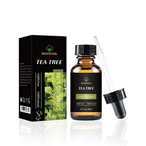 Teebaum ätherisches Öl 100% Bio rein und unverdünnt, Gesichtsnägel Haar und Diffusor, Behandlung von Akne (60 ml)