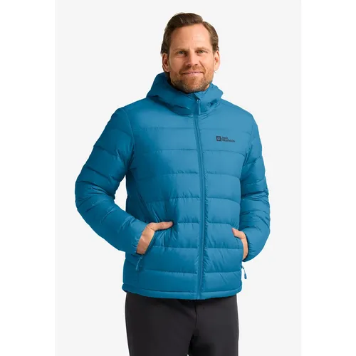 Jack Wolfskin ATHER DOWN HOODY M RDS - Daunenjacke in aurorablue XXL (58) - Funktionsjacke mit atmungsaktiven, wasserabweisenden und winddichten Eigenschaften, ideal für Outdoor-Aktivitäten bei kühlem Wetter.