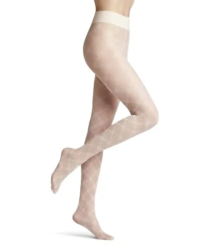 Produktbild FALKE Damen Strumpfhose High Waist Naked Grace 20 DEN W Ti transparent gemustert, Weiß Champagne 2579, S
