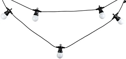 Lunartec Lichterkette außen: Party-LED-Lichterkette m. 20 LED-Birnen, 6 Watt, IP44, warmweiß, 9,5 m (Glühbirne, Outdoor Glühbirne, Lichtschlauch)
