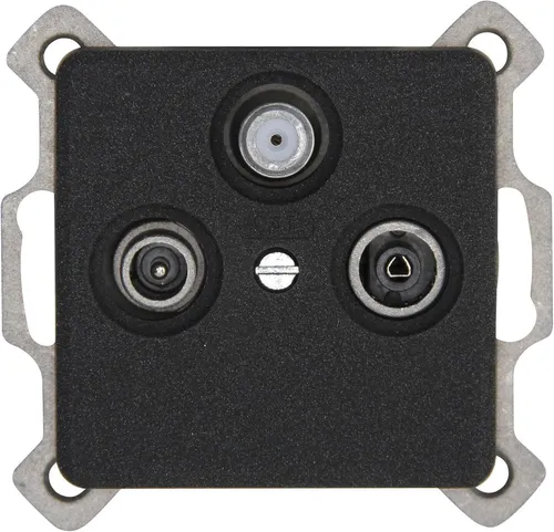 Kopp 917115082 Milano Antennensteckdose TV/RF/SAT 3-fach Antennendose Anthrazit