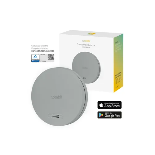 Hombli smarter Rauchmelder grau - Rauchmelder mit 85 dB Alarm, sorgt für maximale Sicherheit zu Hause und ist einfach in der Handhabung.