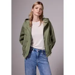 Parka STREET ONE STUDIO Damen Gr. 46 in summer khaki - Funktionsjacke mit praktischen Details wie Kapuze und Tunnelzug am Saum, ideal für einen modischen und gemütlichen Alltagslook.