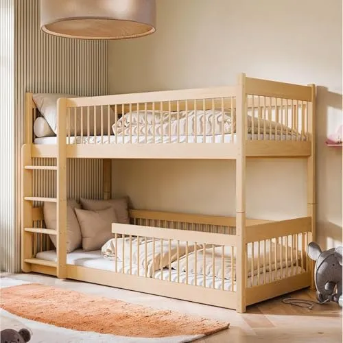 Hochbett Kinder, Etagenbett aus Massiv Kiefernholz