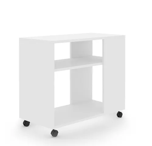 Vicco Beistelltisch Rolli, Weiß, 70 x 35 cm - Ablagetisch mit Rollen, flexibel und leicht zu bewegen, ideal für jedes Zimmer.