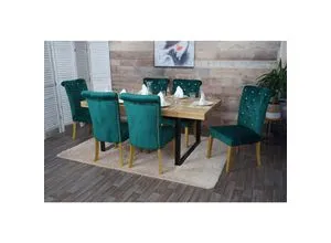 6er-Set Esszimmerstuhl MCW-D22 in gold von MCW