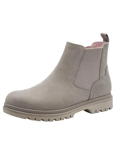 TAMARIS Chelseaboots für Damen, Gr. 39, hellgrau - Wanderschuhe aus hochwertigem Nubukleder mit elastischem Einsatz für optimalen Komfort. Ideal für lässige Outfits und lange Spaziergänge, mit wärmendem Innenmaterial und dämpfender Touch it-Technologie.