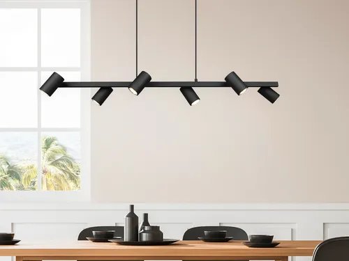 TRIO Leuchten LED Pendelleuchte mit Dimmfunktion, 6-flammig, Schwarz, 115cm - Elegante 6-flammige Pendelleuchte für verschiedene Räume. Mit dimmbaren LED-Leuchtmitteln sorgt sie für stimmungsvolle Beleuchtung und setzt stilvolle Akzente in Ihrem Zuhause.