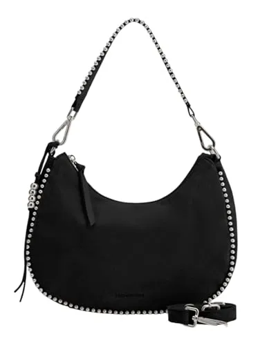 FredsBruder All About Beads Schultertasche 30.5 cm - Schwarz - Handtasche aus hochwertigem Leder, stilvolles Design mit einzigartigen Perlen-Details für einen eleganten Look.