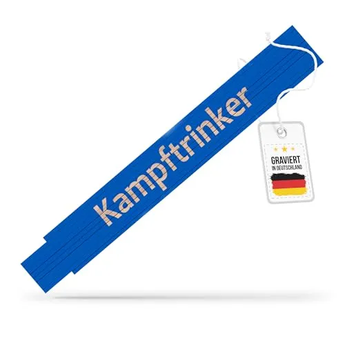 andSmile Zollstock blau - Meterstab mit Spruch Kampftrinker - lustiger Zollstock aus hochwertigem Buchenholz - lustige Geschenke für Männer, Papa, Handwerker, zum Vatertag, Geburtstag