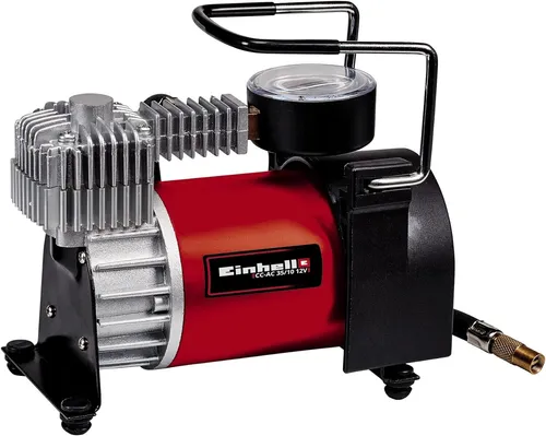 Einhell Auto Kompressor CC-AC 35 - Tragbarer 12V Kompressor mit 35 l/min, ideal für Reifen und Luftmatratzen, inkl. 4 Adapter
