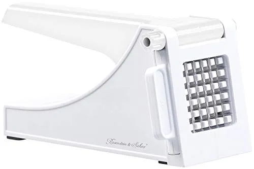 Rosenstein & Söhne Pommesschneider: Pommes- und Gemüseschneider mit abnehmbarem Schneide-Gitter (Pommes-Frites Maschine, Frites-Schneidemaschine, Heißluftfritteuse)