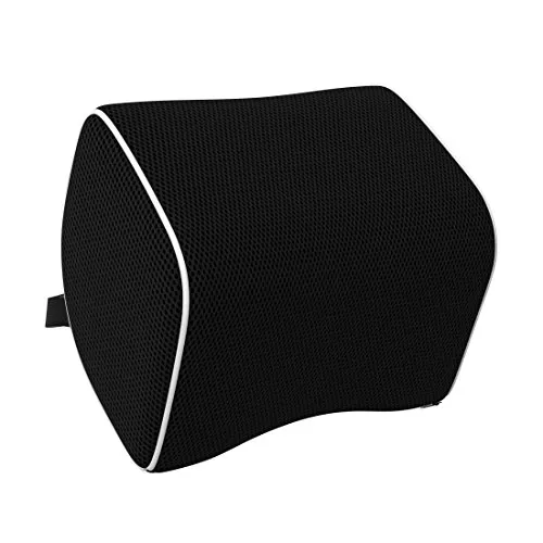 bonmedico Bürostuhlkissen, Zuhause, Büro, Auto, ergonomisches Lendenkissen, Memory Foam Lordosenstütze, Wellness, Schwarz (XX-Small)