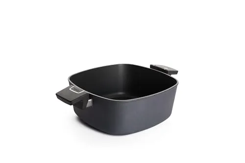 Woll Diamond Lite Kasserolle viereckig - Induktiv 26x26 cm - Kasserolle aus Aluminiumguss mit ultra-harter Antihaft-Versiegelung für fettfreies Kochen. Geeignet für alle Herdarten, backofenfest bis 250 Grad und ideal für große Portionen.
