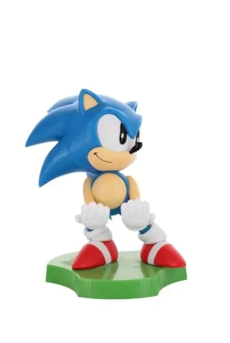 Exquisite Gaming: Holdems: SEGA - Sliding Sonic - Earbud & Phone Holder, Cable Guy, Mini Collectibles with a Twist, Classic Sonic, Licensed Figure