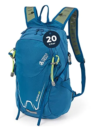 Terra Peak Sportrucksack Active 20 - Rucksacktaschen, 20L leicht und handgepäcktauglich mit YKK Reißverschluss, ideal für Trekking und Outdoor-Aktivitäten mit praktischem Hüftgurt.