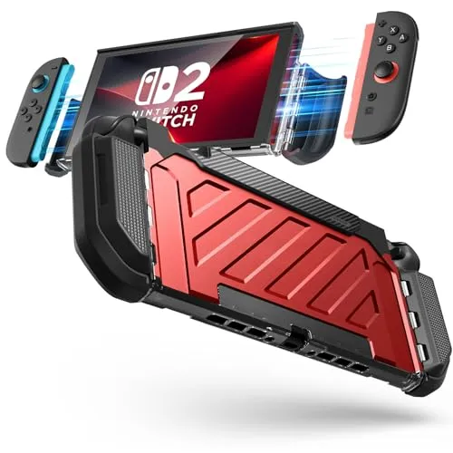 SUPCASE Unicorn Beetle Pro für Nintendo Switch 2 - Rot - Veraltete Systeme: Nintendo - Stoßfeste Hülle mit 360°-Schutz, nahtloser Dock-Kompatibilität und ergonomischem Design für ein verbessertes Spielerlebnis.